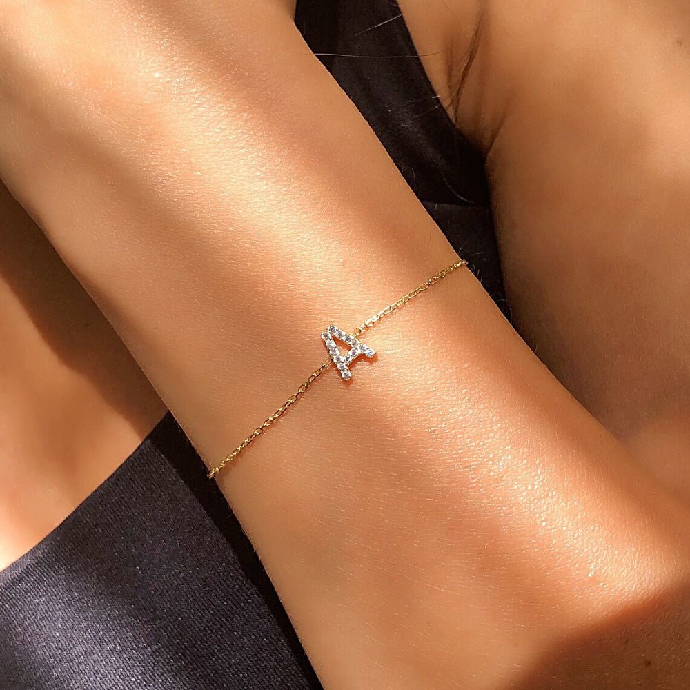 Dainty Initial Chain Bracelet — product detail