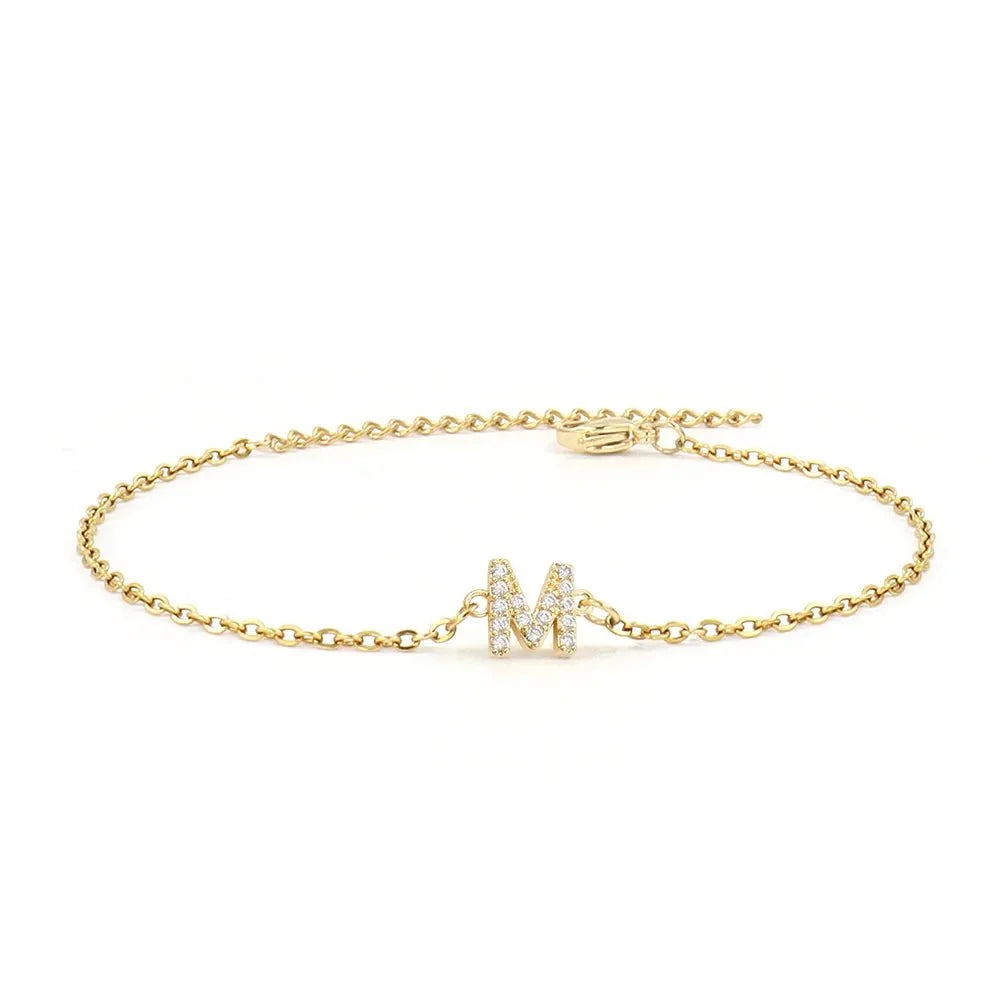 Dainty Initial Chain Bracelet — product detail