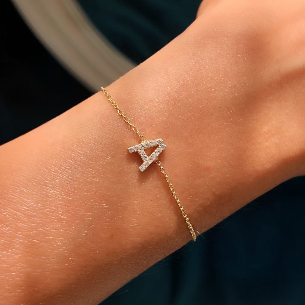 Dainty Initial Chain Bracelet — product detail