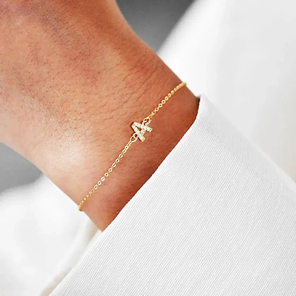 Dainty Initial Chain Bracelet — product detail
