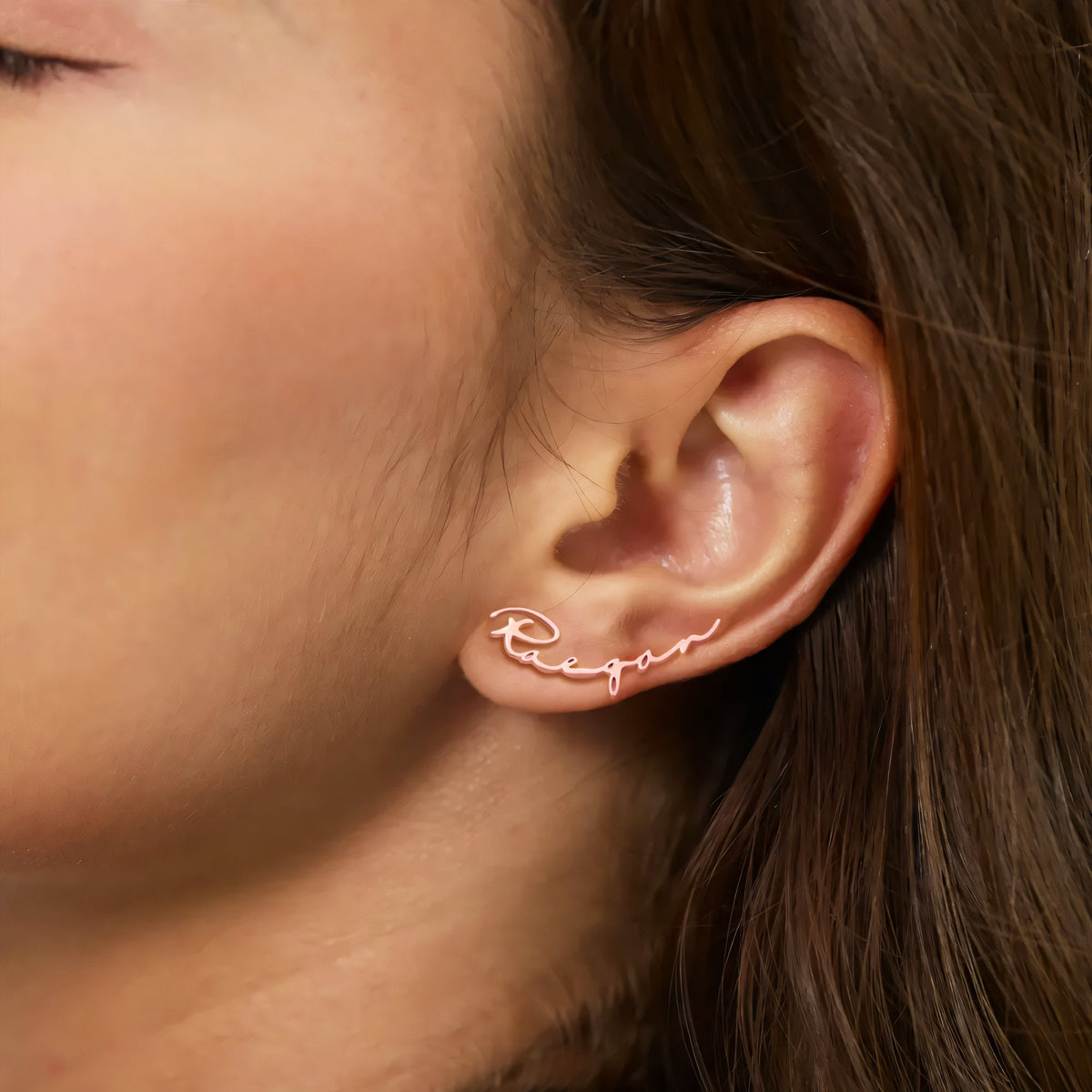 18k Dainty Personalised Name Earrings — product detail