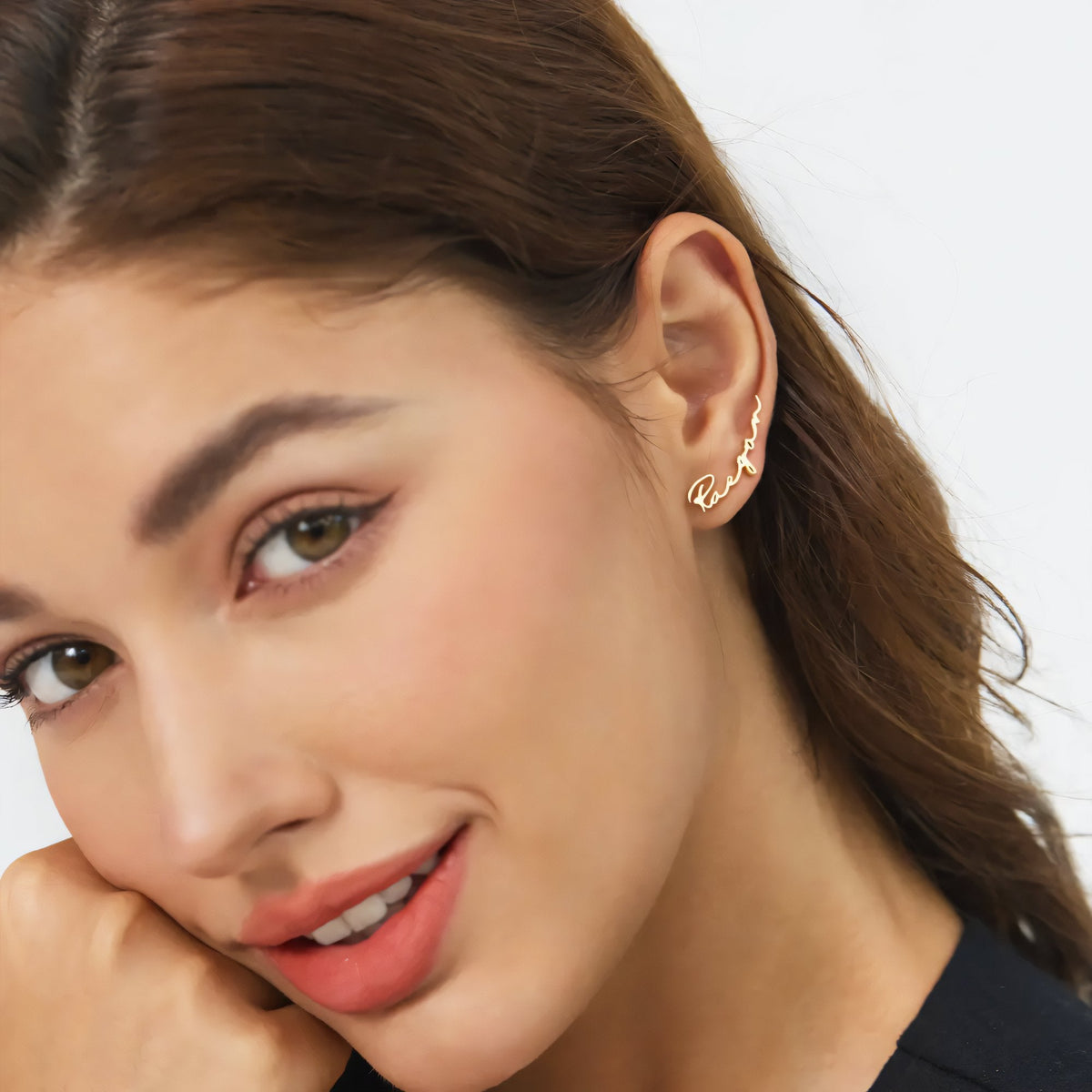 18k Dainty Personalised Name Earrings — product detail