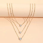 Dainty Shaped Diamonds Necklace Stack — product detail