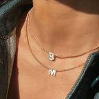 Dainty Stone Beaded Initial Necklace — product detail