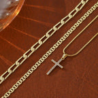 3pc 14k Layered Cross Necklace Stack — product detail