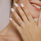 S925 3CT Elegant Oval Set Moissanite Accented Band Ring — product detail