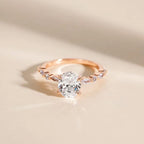 S925 3CT Elegant Oval Set Moissanite Accented Band Ring — product detail