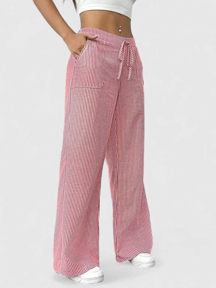 Isla | Wide-Leg Striped Trousers