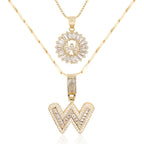 2pc 14k Sparkling Letter Initial Necklaces — product detail