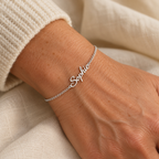 Silver personalised Sophie name chain bracelet