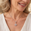 Silver heart and teardrop pendant necklace