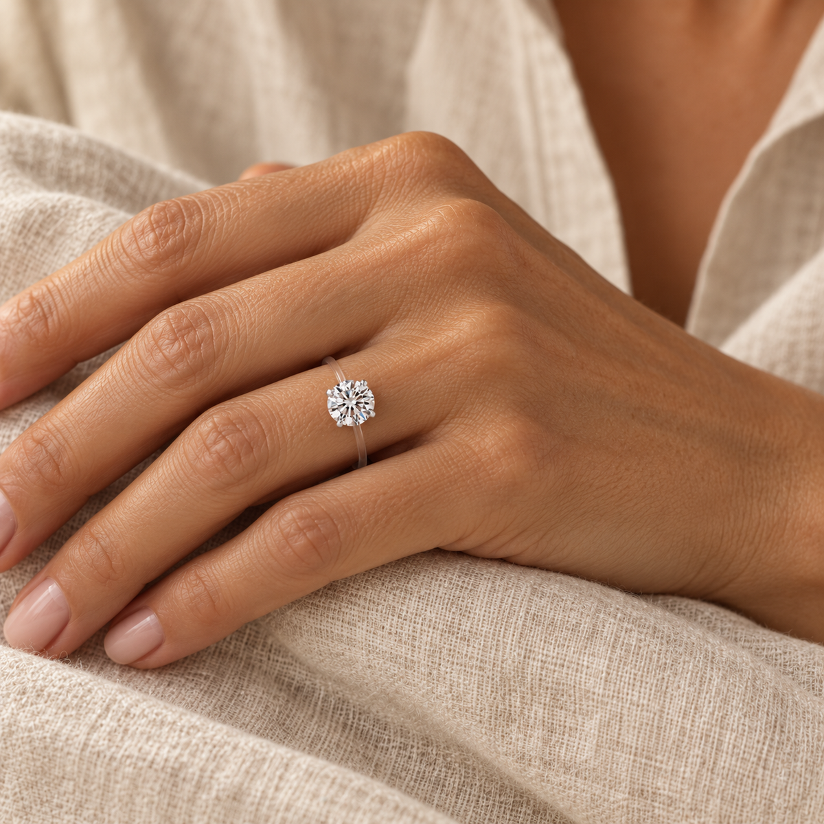 Evelise — S925 1-2 Carat Moissanite Invisible Band Ring — main photograph