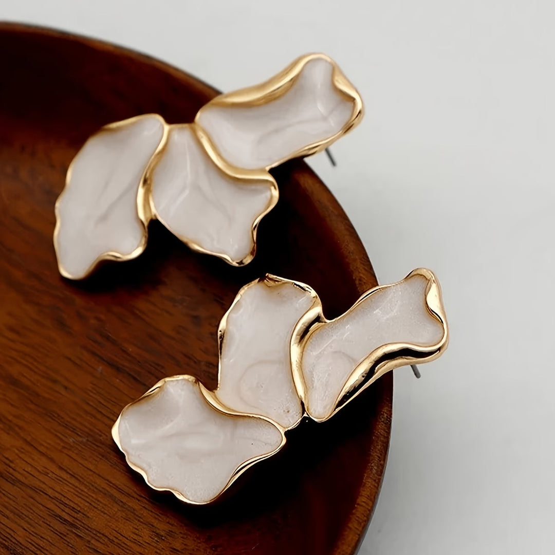 Pearl Flower Petal Earrings