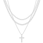 3pc 14k Layered Cross Necklace Stack — product detail