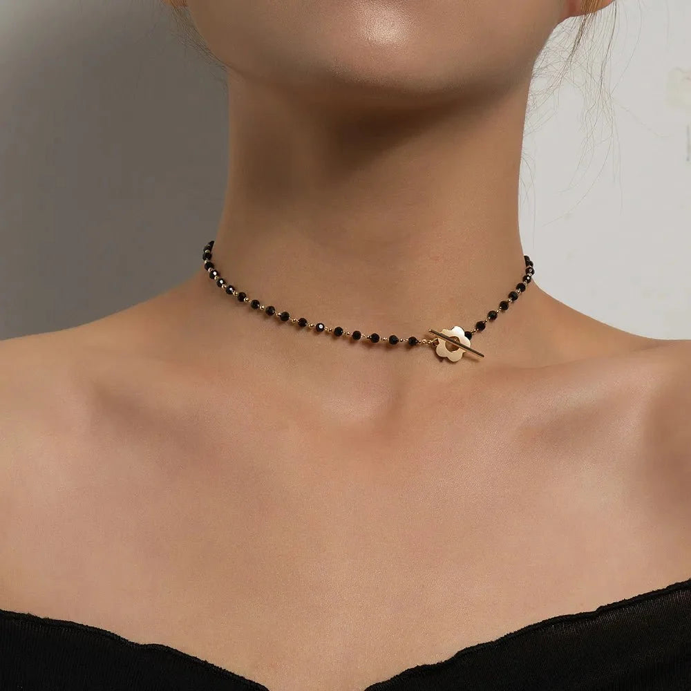 Floral Choker Flower Clasp Necklace — product detail