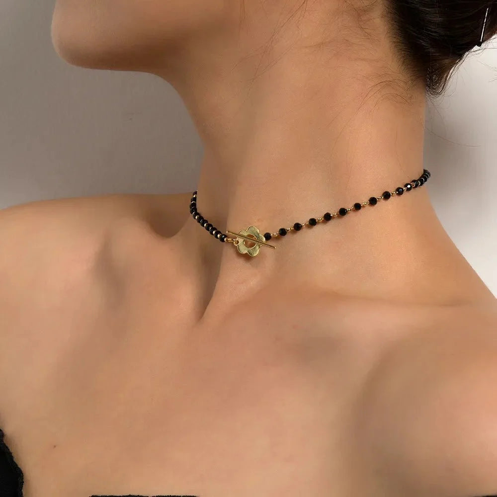 Floral Choker Flower Clasp Necklace — product detail