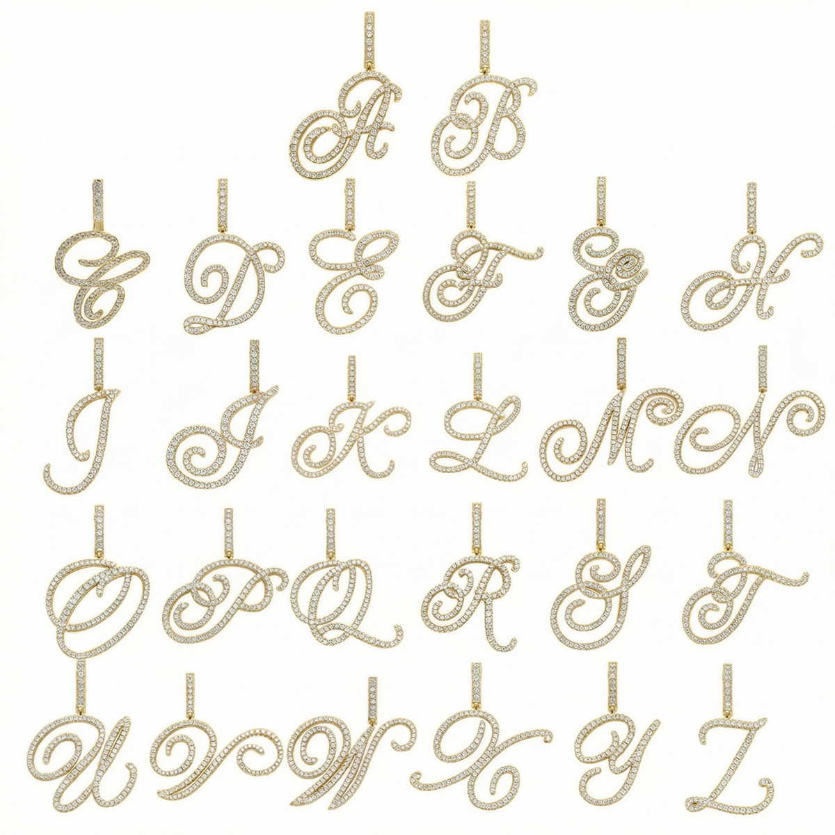 Luxe Cursive Sparkling Accented Initial Necklace — product detail