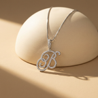 Luxe Cursive Sparkling Accented Initial Necklace — product detail