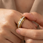 Simulated Sparkling Accented Rotating Anxiety Relief Ring — product detail