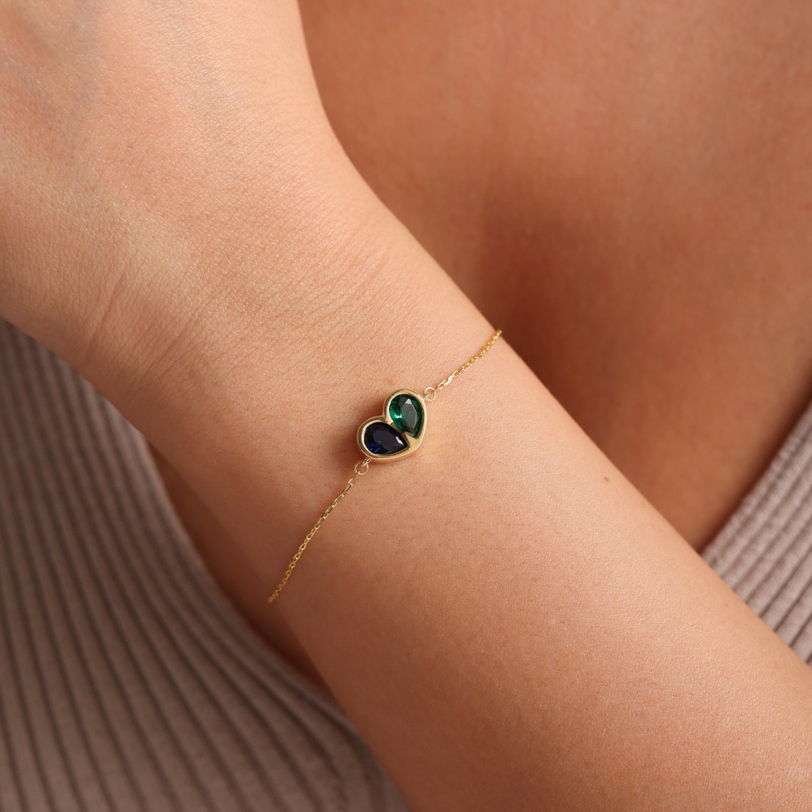 Forever Linked Birthstone Heart Necklace & Bracelet — product detail