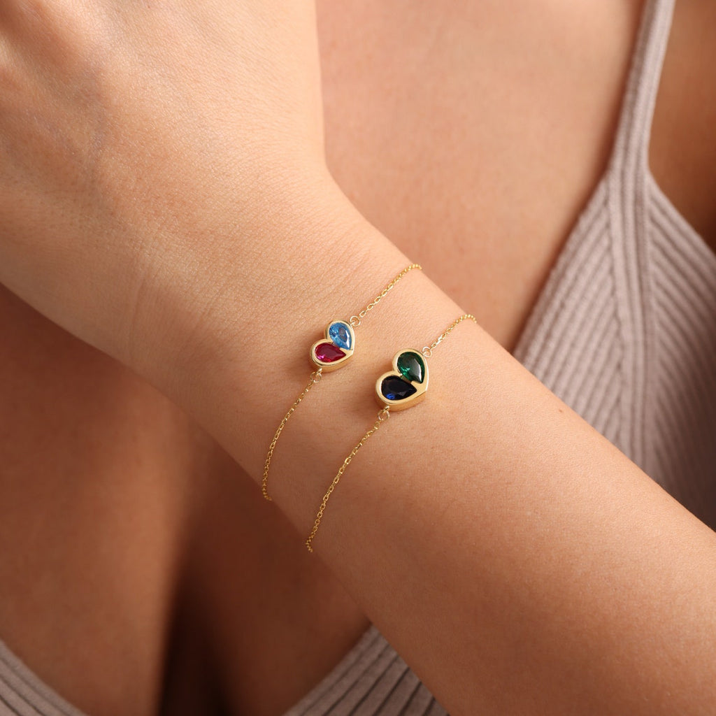 Forever Linked Birthstone Heart Necklace & Bracelet — product detail