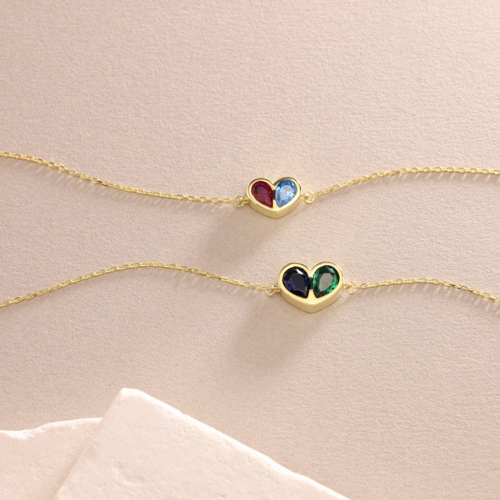 Forever Linked Birthstone Heart Necklace & Bracelet — product detail