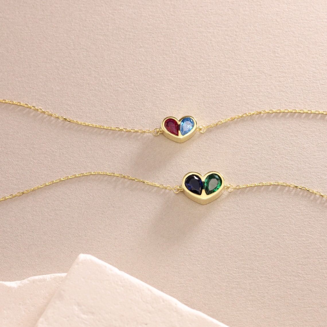 Forever Linked Birthstone Heart Necklace & Bracelet — product detail