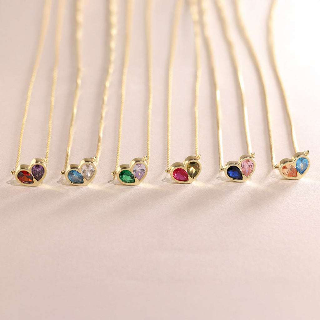 Forever Linked Birthstone Heart Necklace & Bracelet — product detail