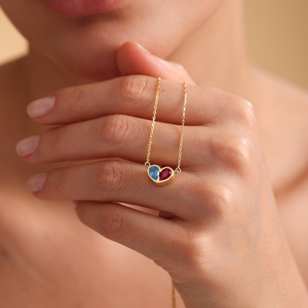 Forever Linked Birthstone Heart Necklace & Bracelet — product detail