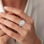 Square Halo Baguette Band Ring — product detail