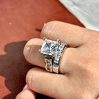 2pc Square Cut Sparkling Ring Stack — product detail