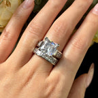 2pc Square Cut Sparkling Ring Stack — product detail