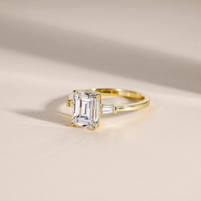 Emerald Cut Sparkling Accented Ring — product detail