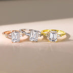 Emerald Cut Sparkling Accented Ring — product detail