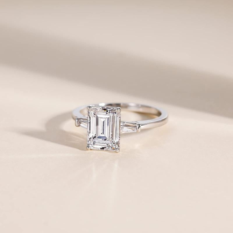 Emerald Cut Sparkling Accented Ring — product detail