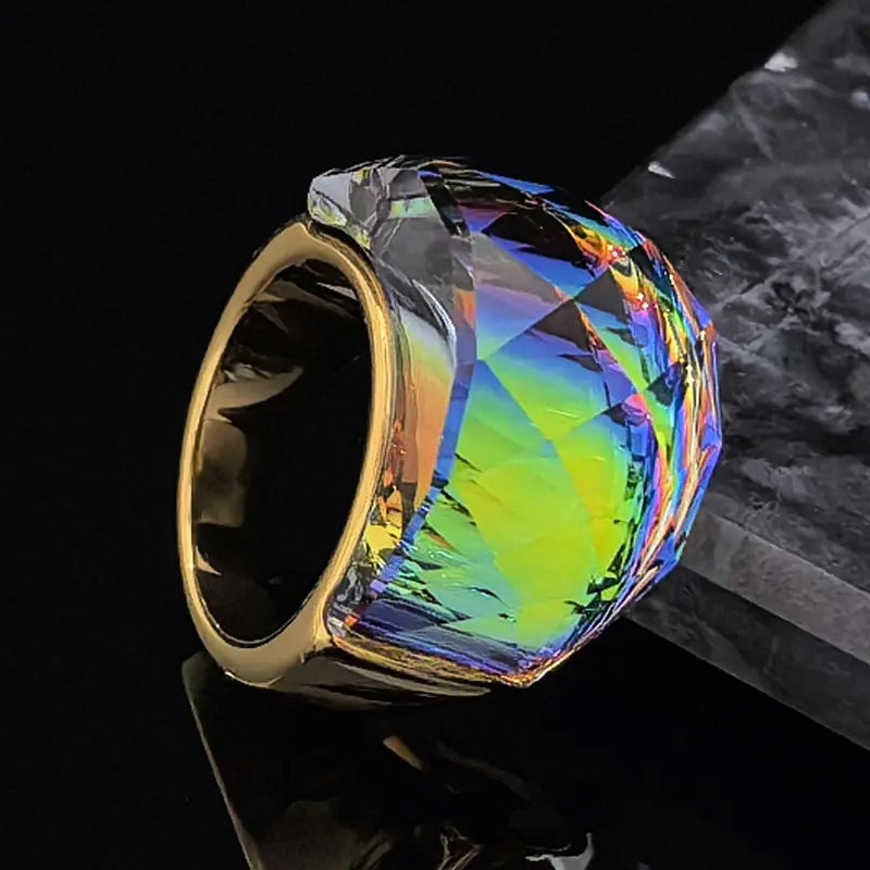 Boho Chunky Crystal Ring — product detail