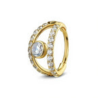 20G Double Band Pave Nose Ring — product detail