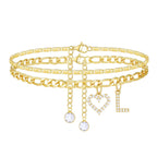 2pc 14k Letter Initial & Sparkling Heart Anklet — product detail