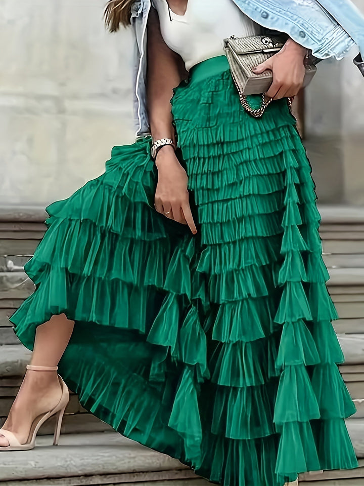 Cascade Layered Hem Skirt
