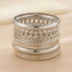 14k 10pc Chunky Variety Bracelet Stack — product detail