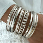 14k 10pc Chunky Variety Bracelet Stack — product detail