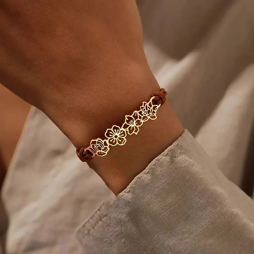 Personalised Birth Flower Bracelet — product detail