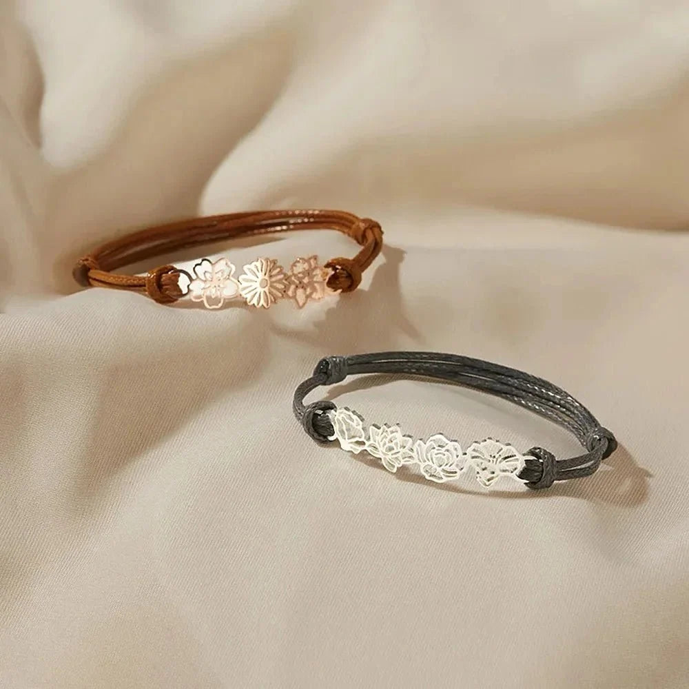 Personalised Birth Flower Bracelet — product detail