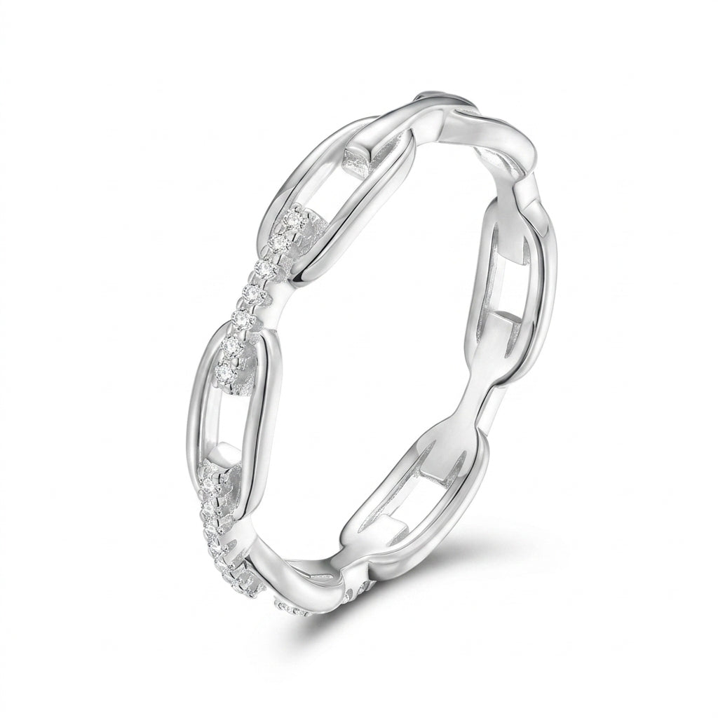 14k Sparkling Accented Chain Ring — product detail
