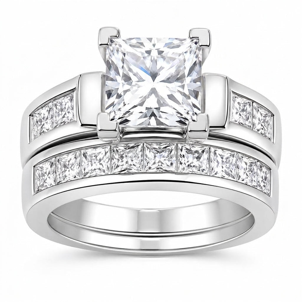 2pc Square Cut Sparkling Ring Stack — product detail