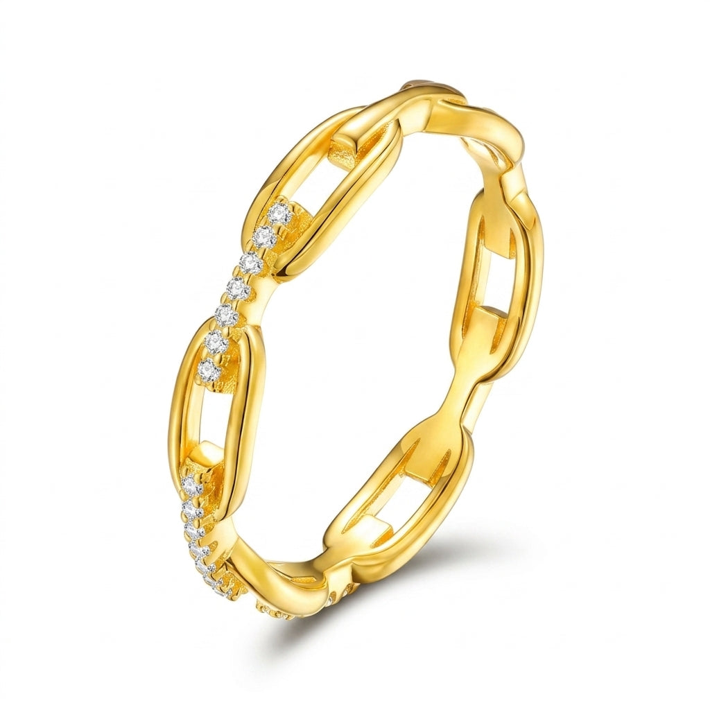 14k Sparkling Accented Chain Ring — product detail