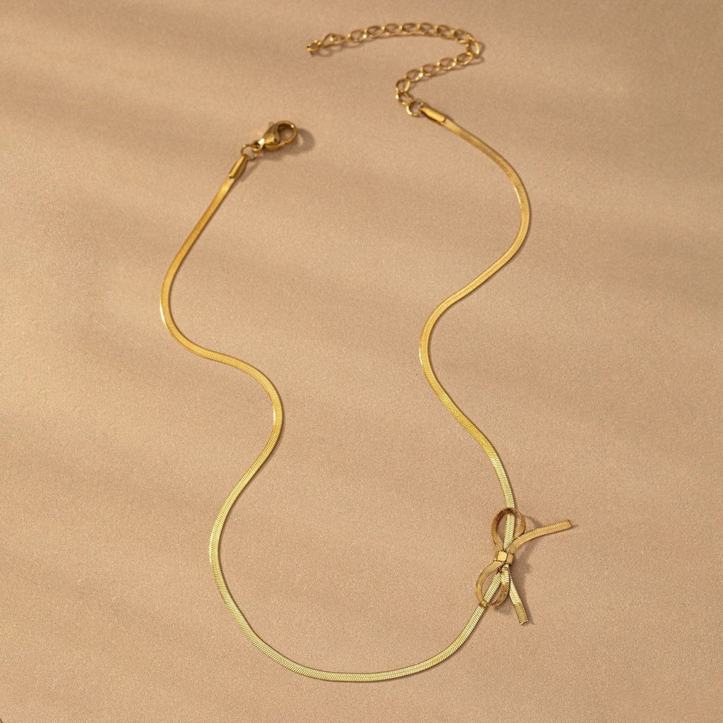Romantic Dainty Bow Necklace — product detail
