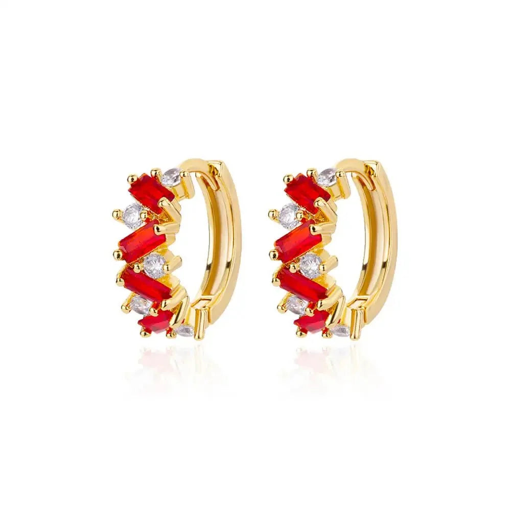 Scattered Diamonds Hoop Earrings — product detail