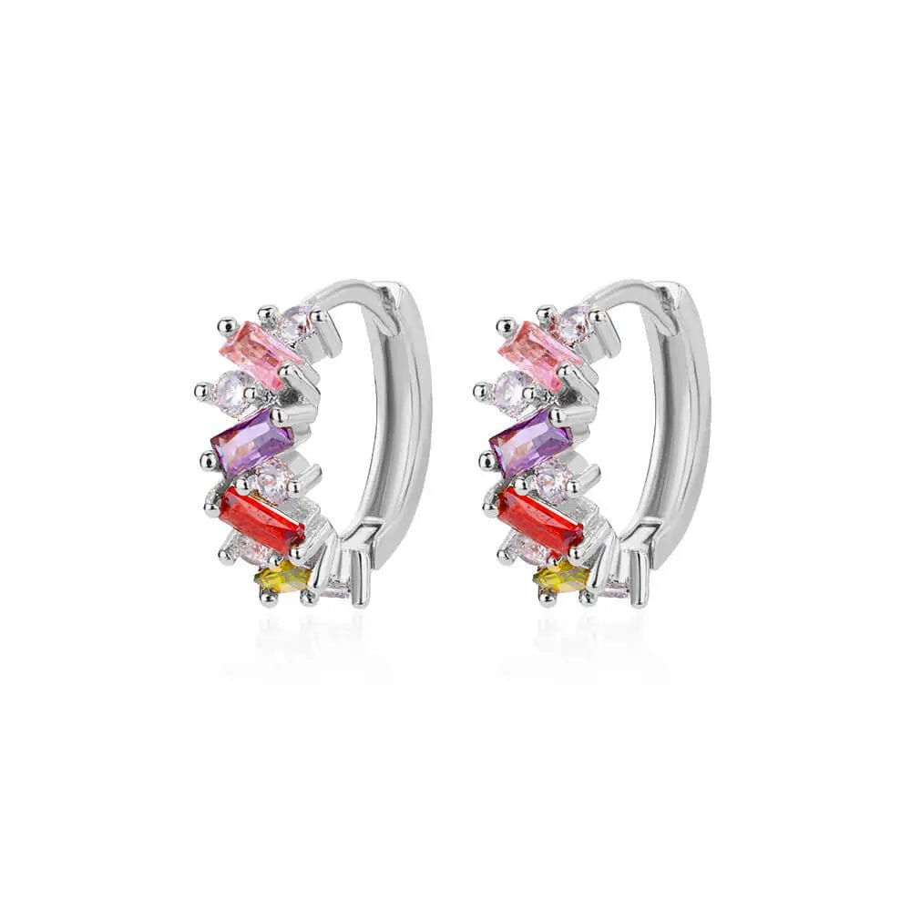 Scattered Diamonds Hoop Earrings — product detail