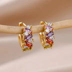 Scattered Diamonds Hoop Earrings — product detail